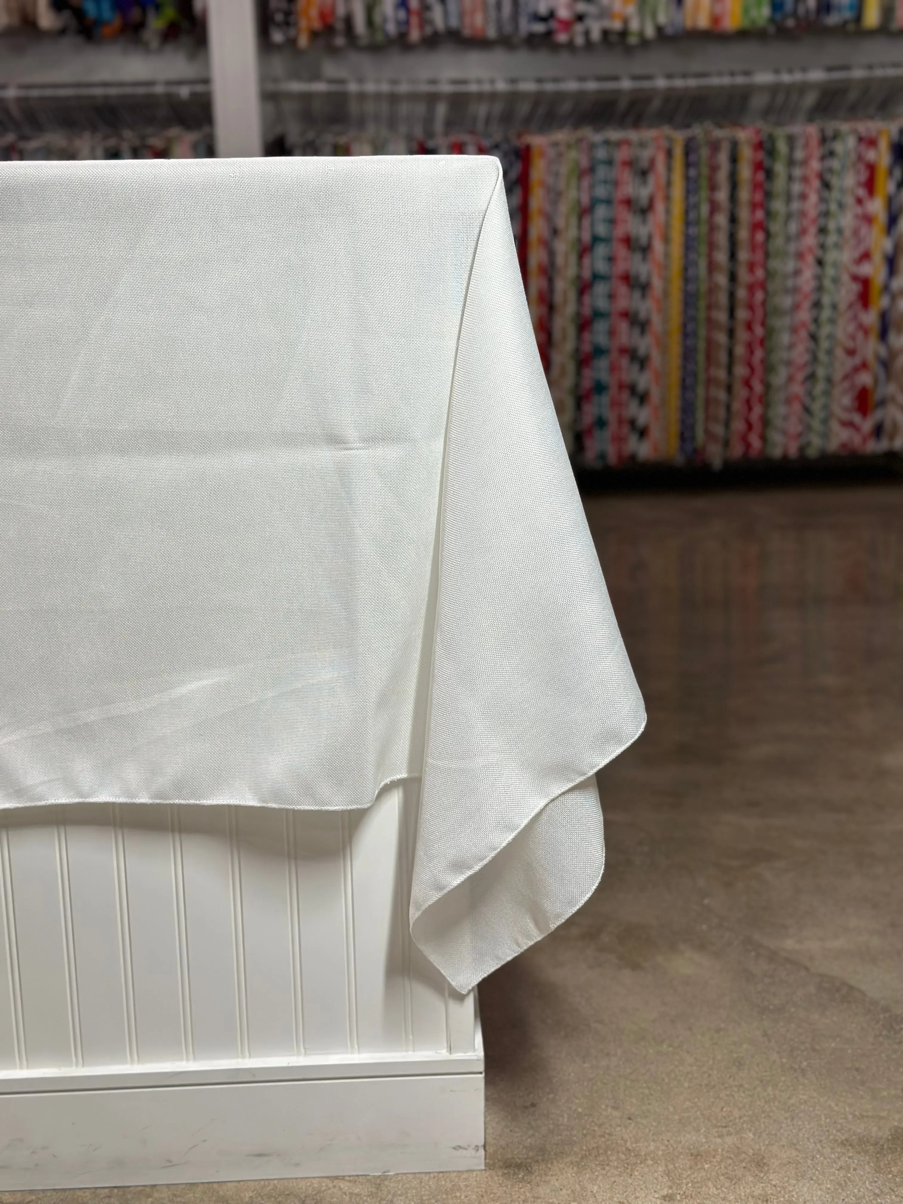 1pc - Imitation Burlap Table Linen 90"x156" Banquet - White