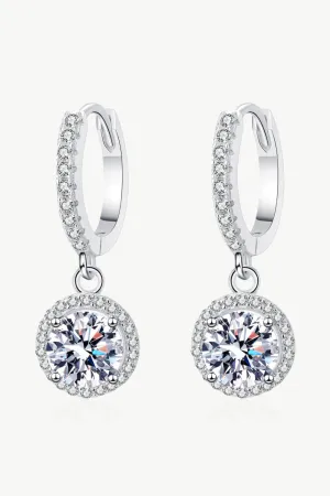 2 Carat Moissanite Round-Shaped Drop Earrings