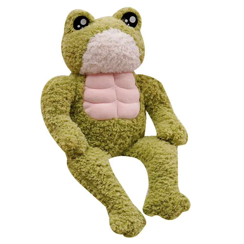 35/45cm Kawaii  Muscle Frog Doll Stuffed Animal Cute Frog Plush Toy Sleeping Plushies Appease Gifts For Child For Girl