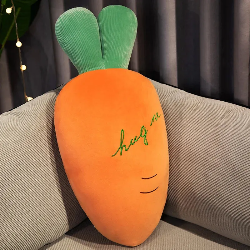 55-110CM Large Size Cartoon Carrot Plush Toys Full Filling Plant Pillow Kawaii Radish Dolls Sleeping Bed Cushion for Girls Baby