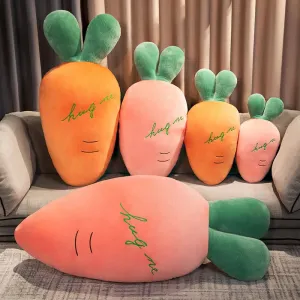 55-110CM Large Size Cartoon Carrot Plush Toys Full Filling Plant Pillow Kawaii Radish Dolls Sleeping Bed Cushion for Girls Baby