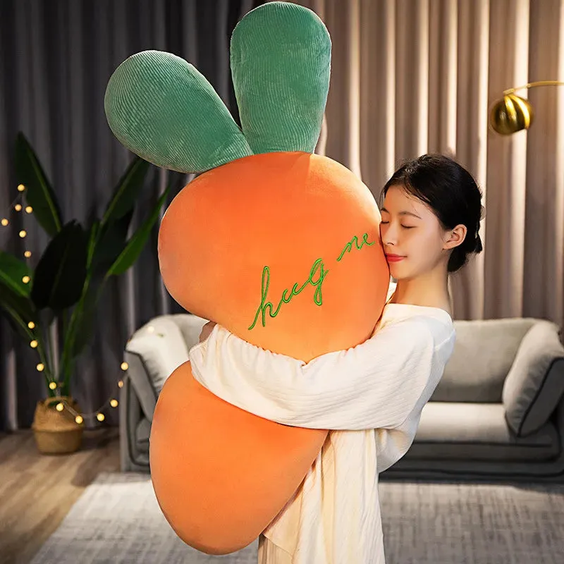 55-110CM Large Size Cartoon Carrot Plush Toys Full Filling Plant Pillow Kawaii Radish Dolls Sleeping Bed Cushion for Girls Baby