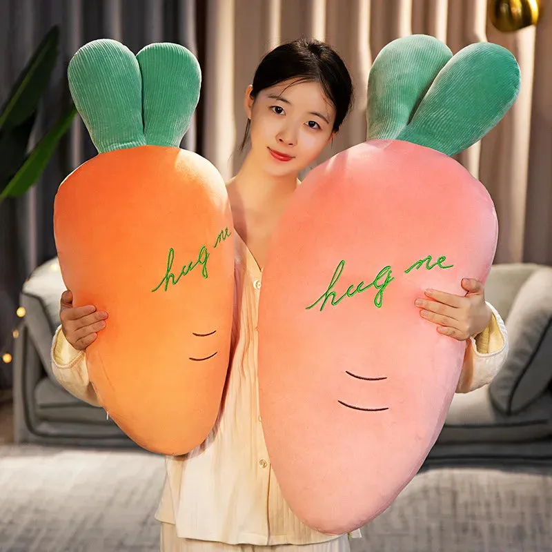 55-110CM Large Size Cartoon Carrot Plush Toys Full Filling Plant Pillow Kawaii Radish Dolls Sleeping Bed Cushion for Girls Baby