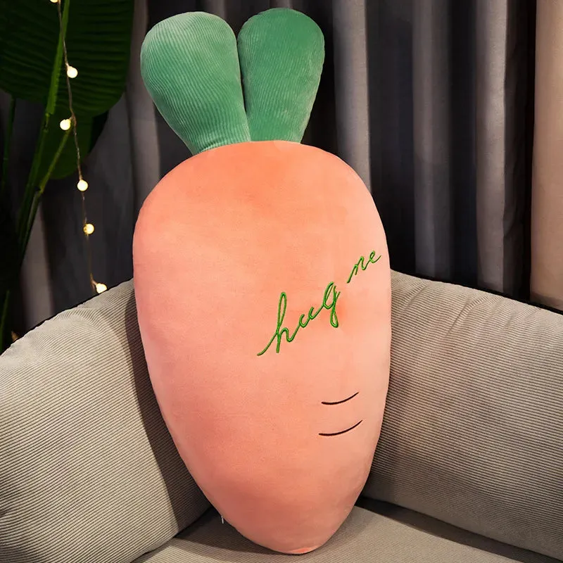 55-110CM Large Size Cartoon Carrot Plush Toys Full Filling Plant Pillow Kawaii Radish Dolls Sleeping Bed Cushion for Girls Baby