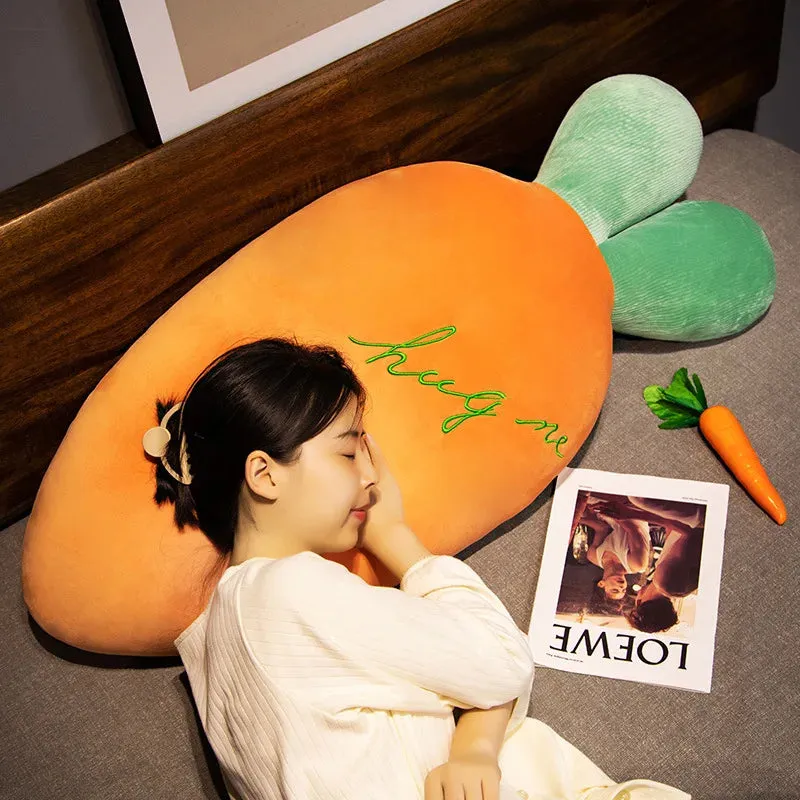 55-110CM Large Size Cartoon Carrot Plush Toys Full Filling Plant Pillow Kawaii Radish Dolls Sleeping Bed Cushion for Girls Baby