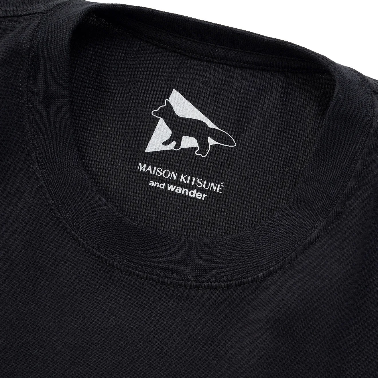 And Wander x Maison Kitsune Skiing Fox Dry Cotton S/S Tee Black