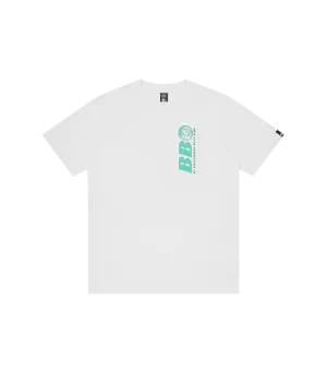 BB ASTRO REPEAT LOGO T-SHIRT - WHITE/GREEN LOGO