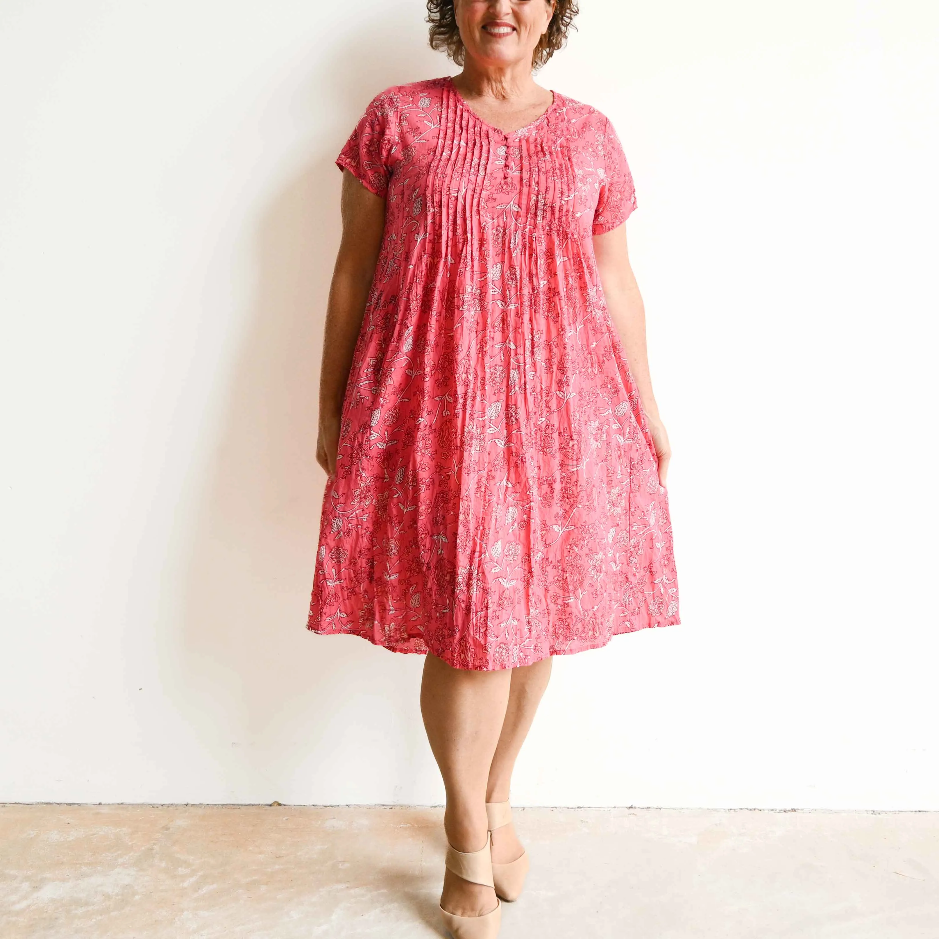 Be The Sunshine Cotton Dress - Watermelon Floral