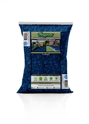 Blue Rubber Playground & Landscape Mulch by Viagrow, 1.5 CF Bag ( 11.2 Gallons / 42.3 Liters) (EA)