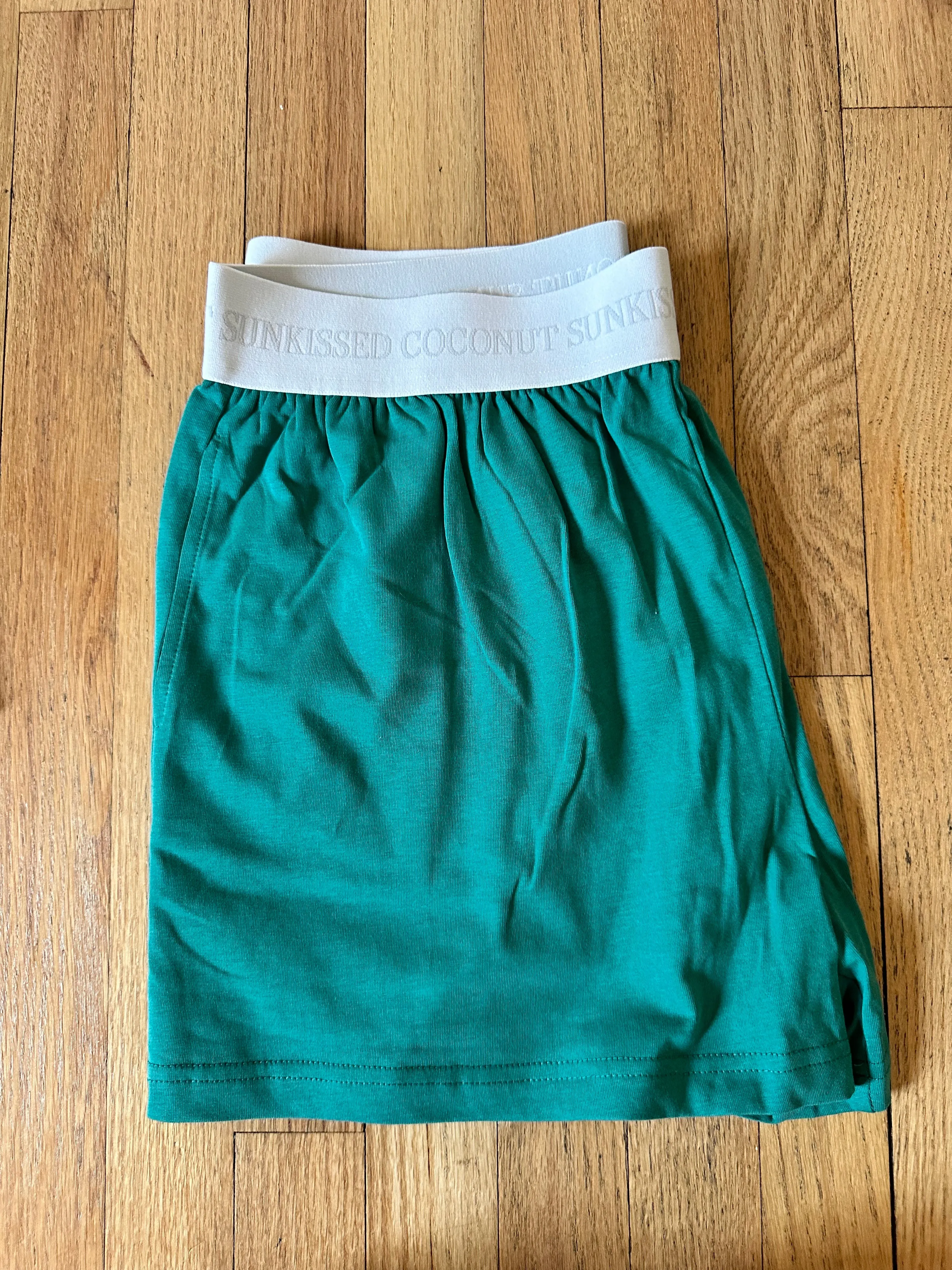 Bubbly Green Basic Watercolor Shorts