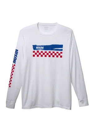 Circuit Long Sleeve Repreve® T-Shirt - White / Navy