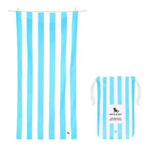 Dock & Bay Beach Towel Cabana Light Collection L 100% Recycled Tulum Blue