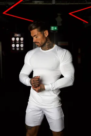 Father Sons Long Sleeve White Tonal Gym Crew Top - FSH885