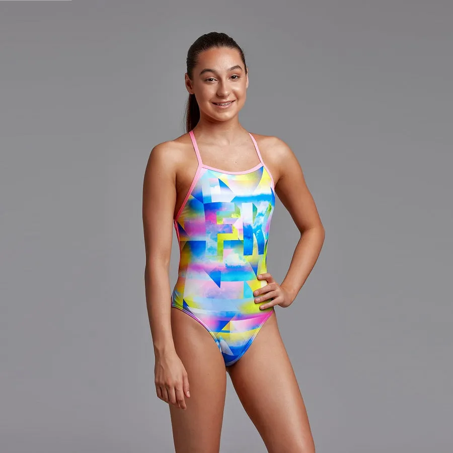 Funkita Girls Strapped In One Piece FS38G- Counting Clouds