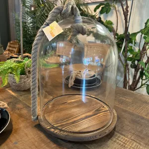 Glass Dome with Rope Handle