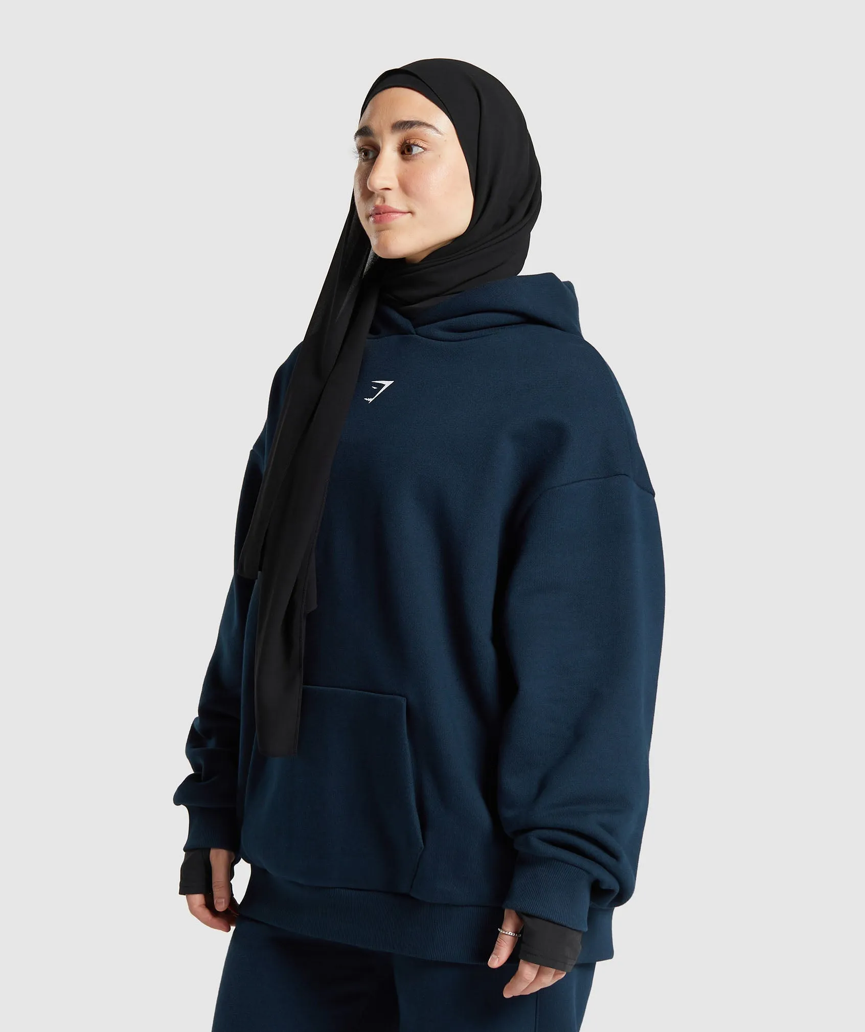 GS X Leana Deeb Oversized Graphic Hoodie - Navy