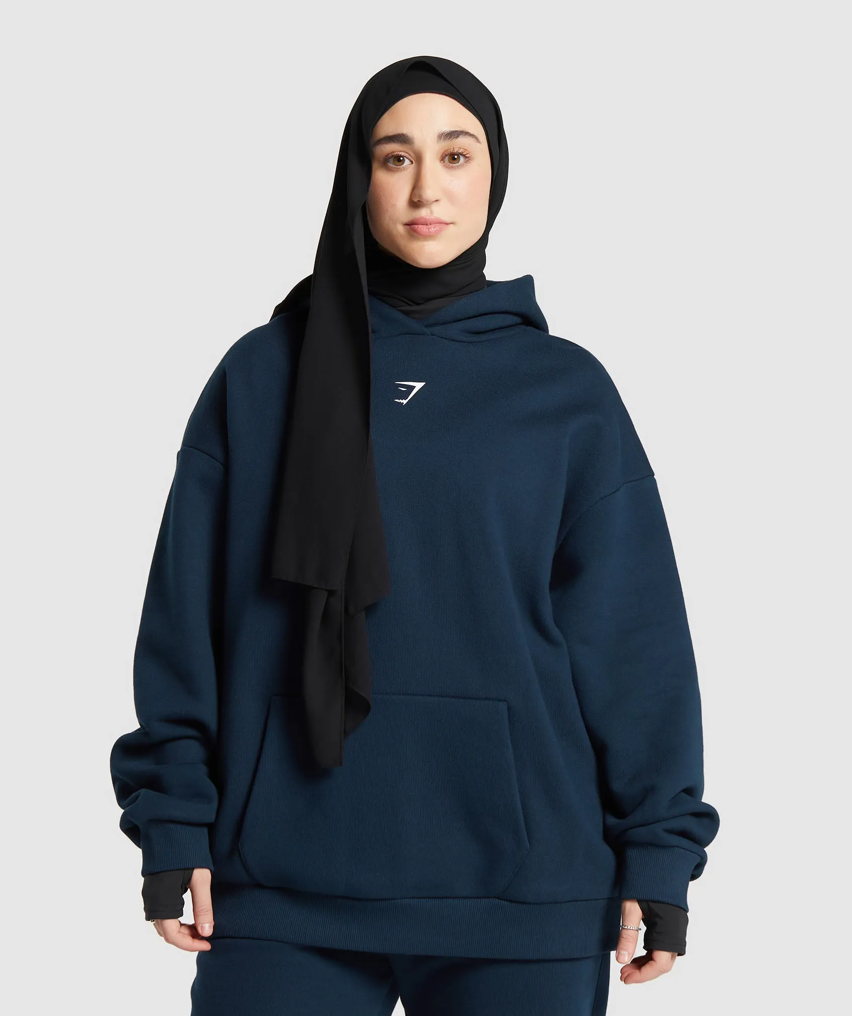 GS X Leana Deeb Oversized Graphic Hoodie - Navy