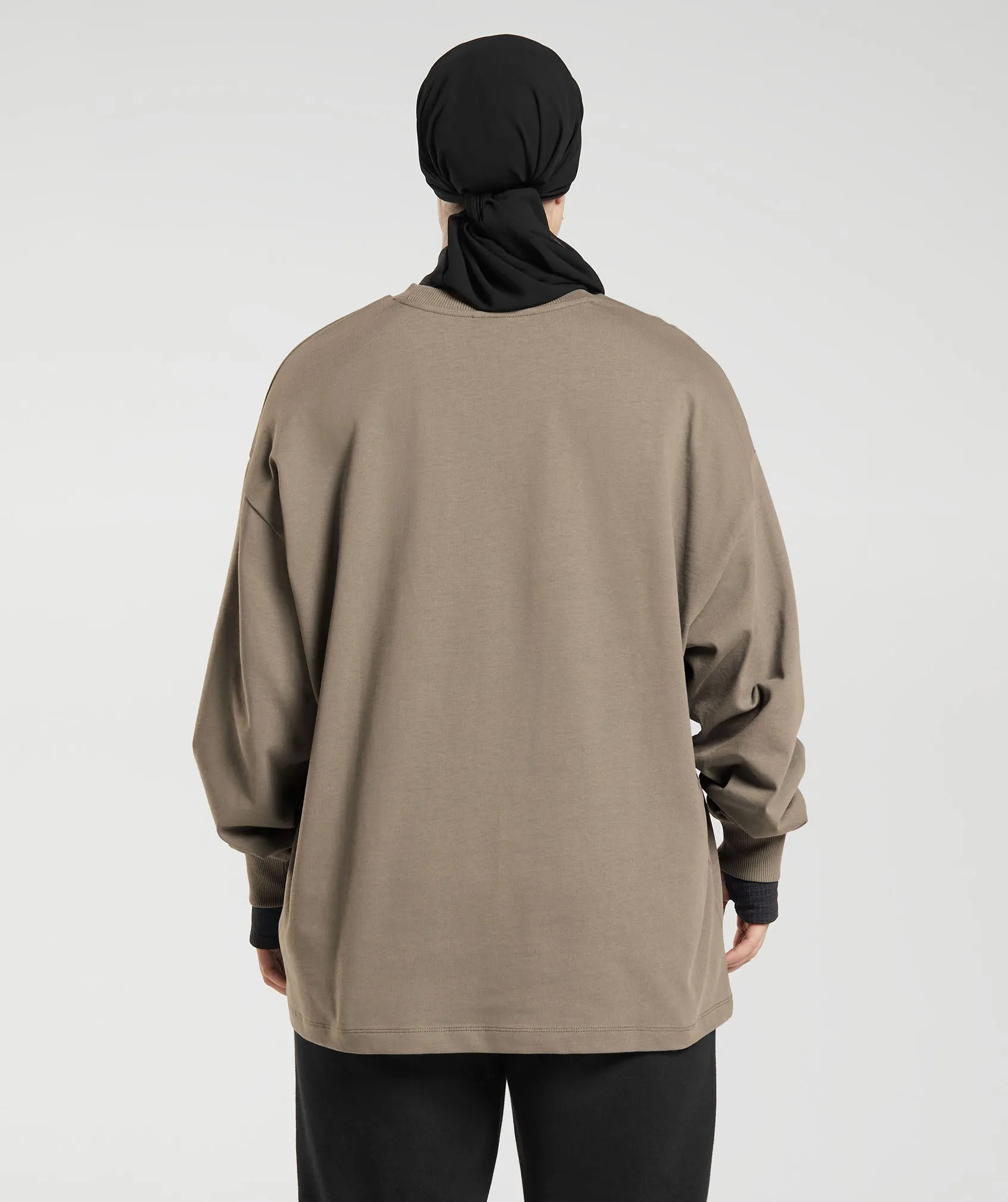 GS X Leana Deeb Oversized Long Sleeve Top - Brushed Brown