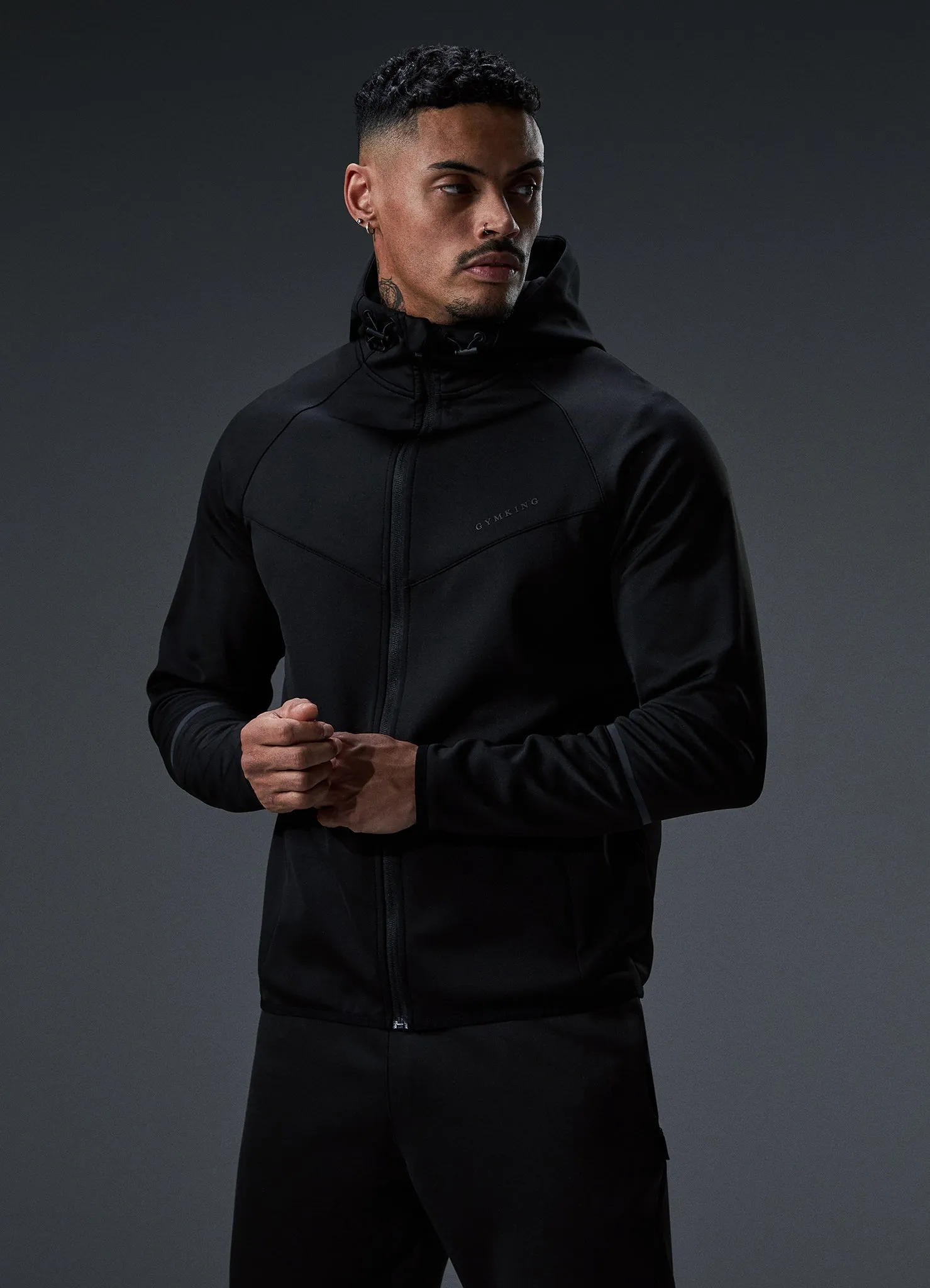 Gym King Alpha Poly FZ Hood - Black