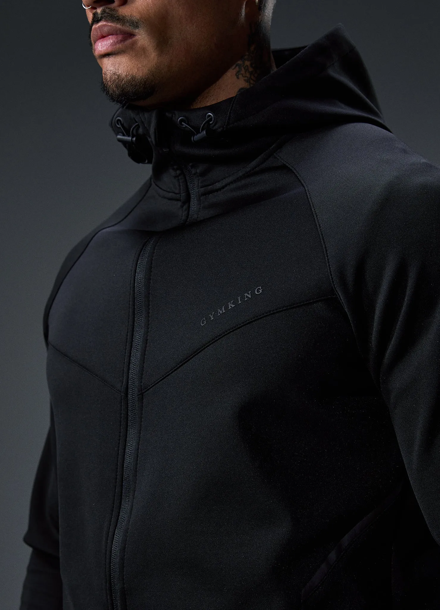 Gym King Alpha Poly FZ Hood - Black