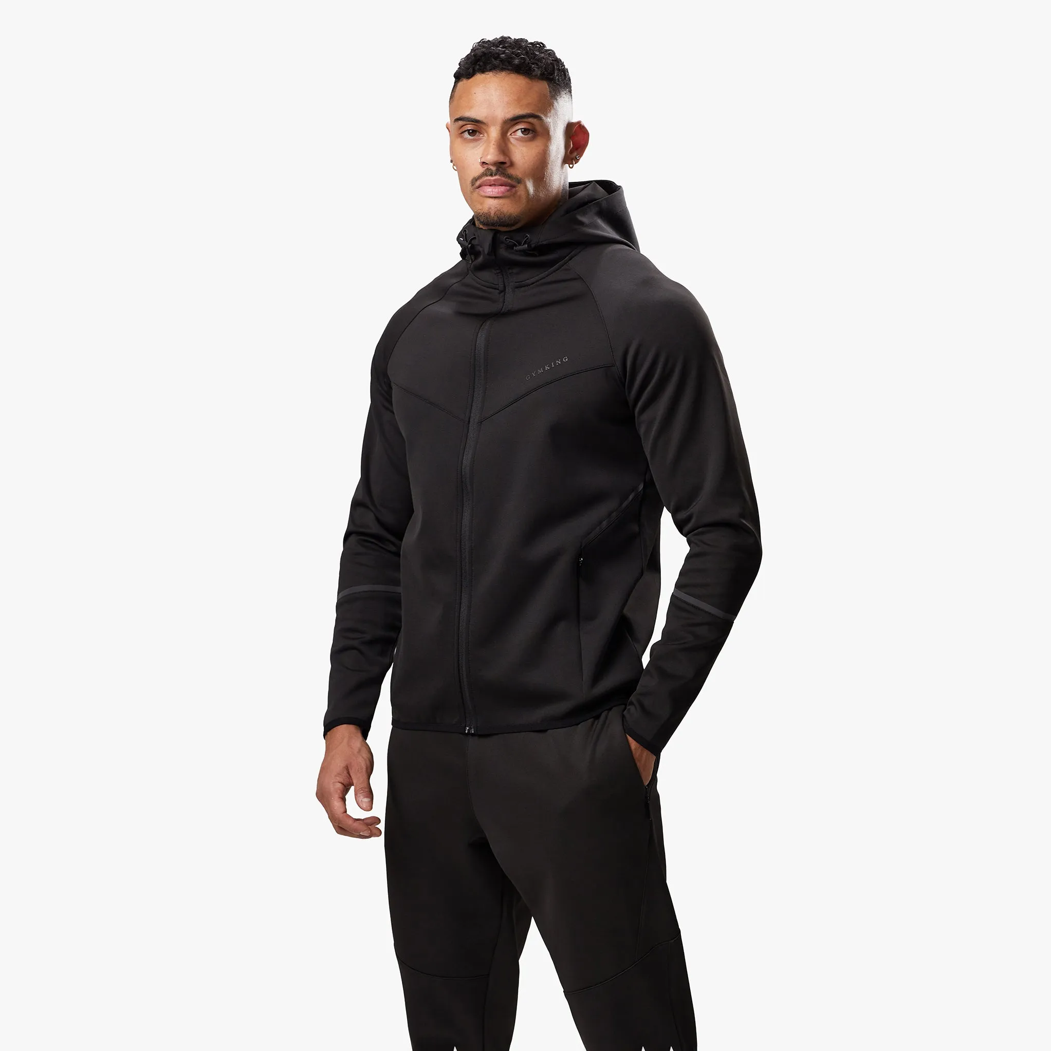 Gym King Alpha Poly FZ Hood - Black