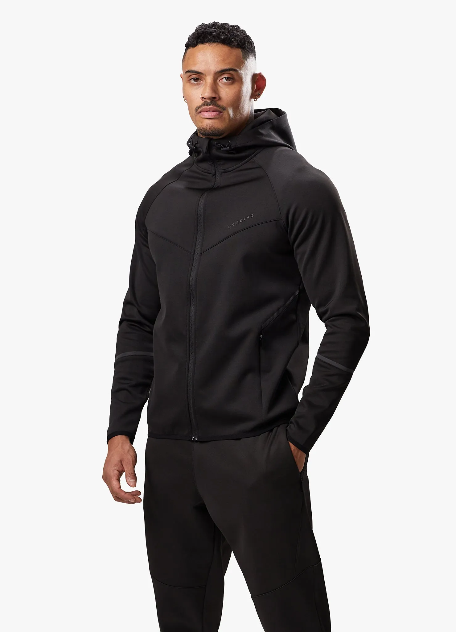 Gym King Alpha Poly FZ Hood - Black