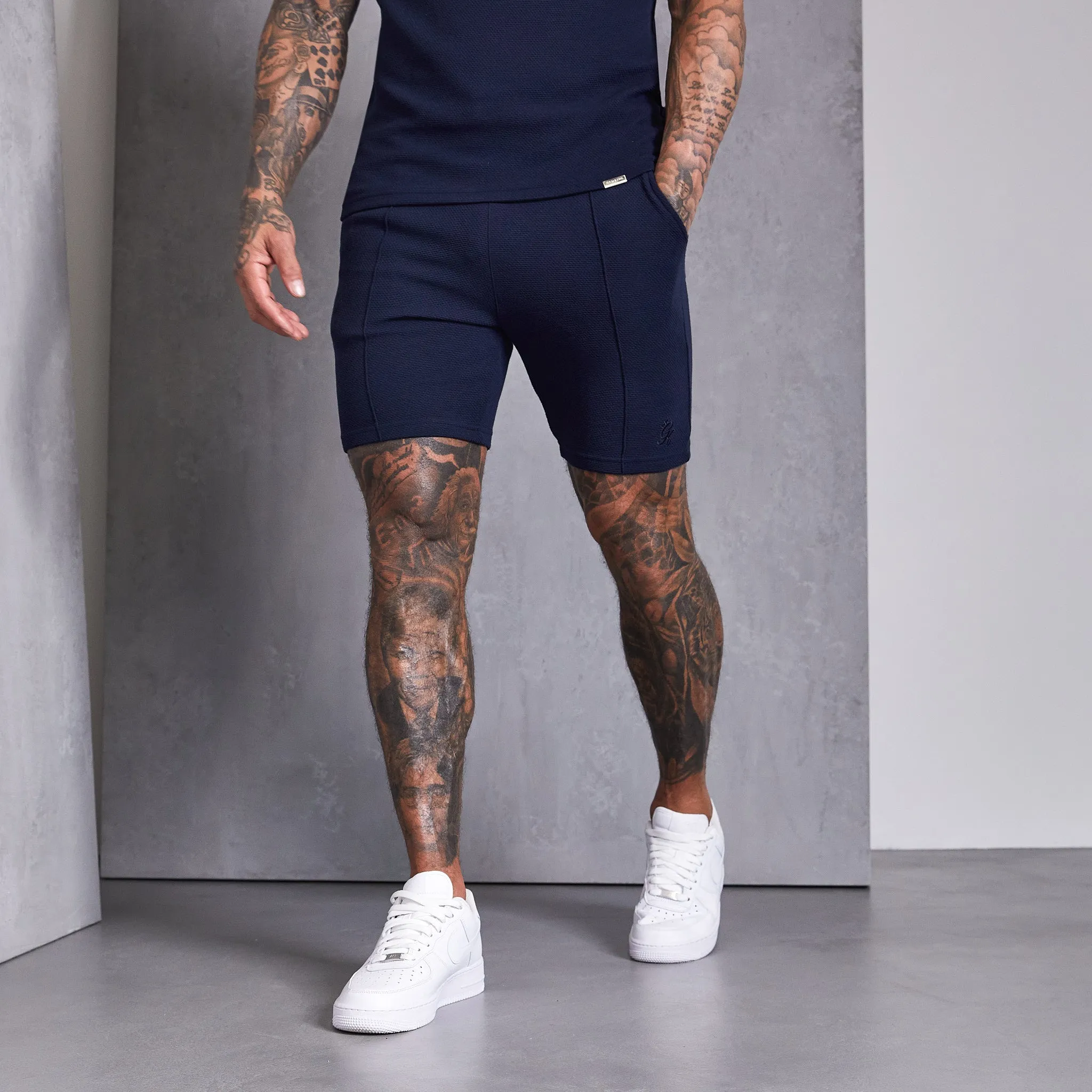 Gym King Signature Texture Short - Navy