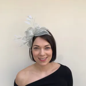 J Bees JB23/318 Fascinator in Greys and Silvers