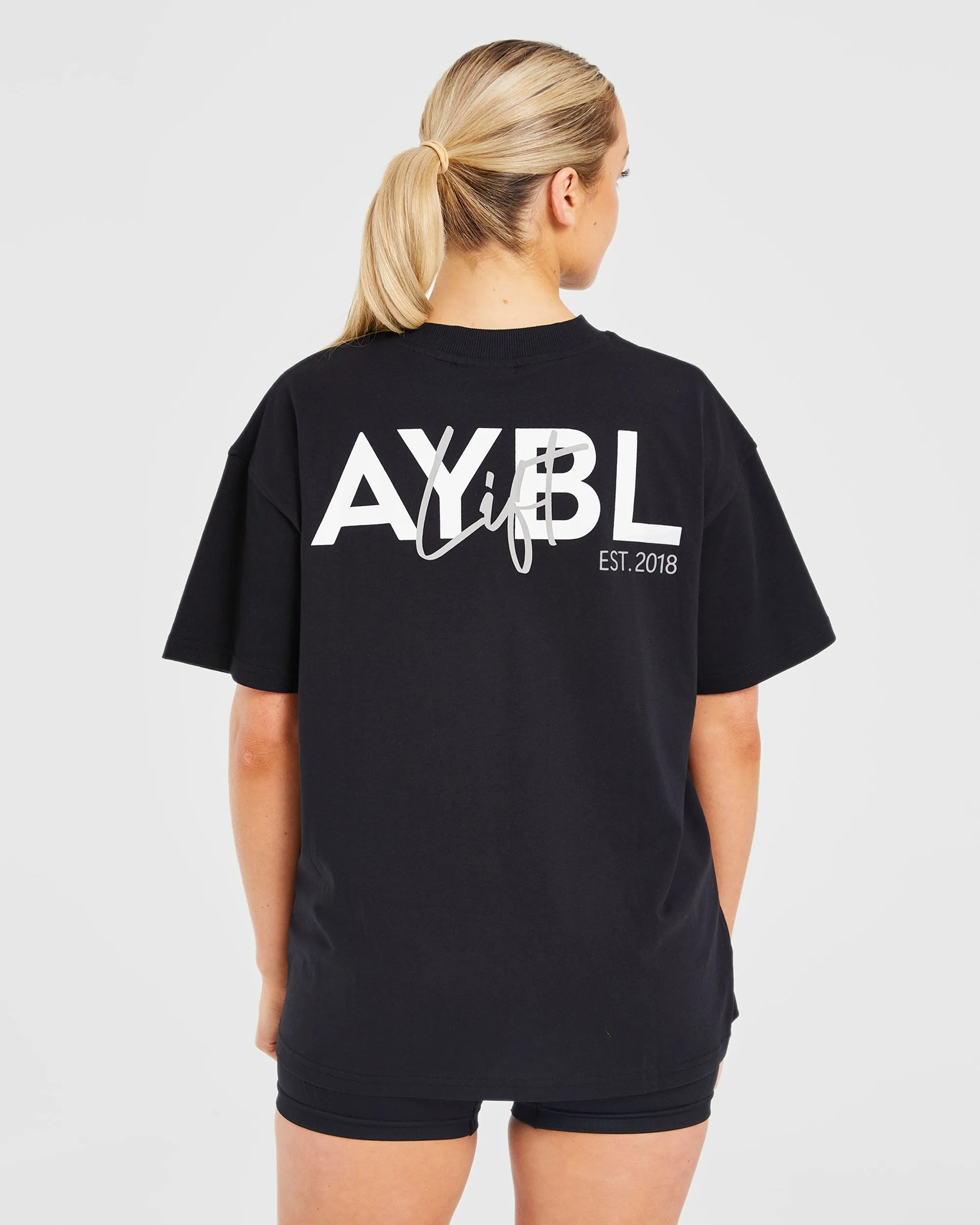 Lift Graphic Oversized T Shirt - Black