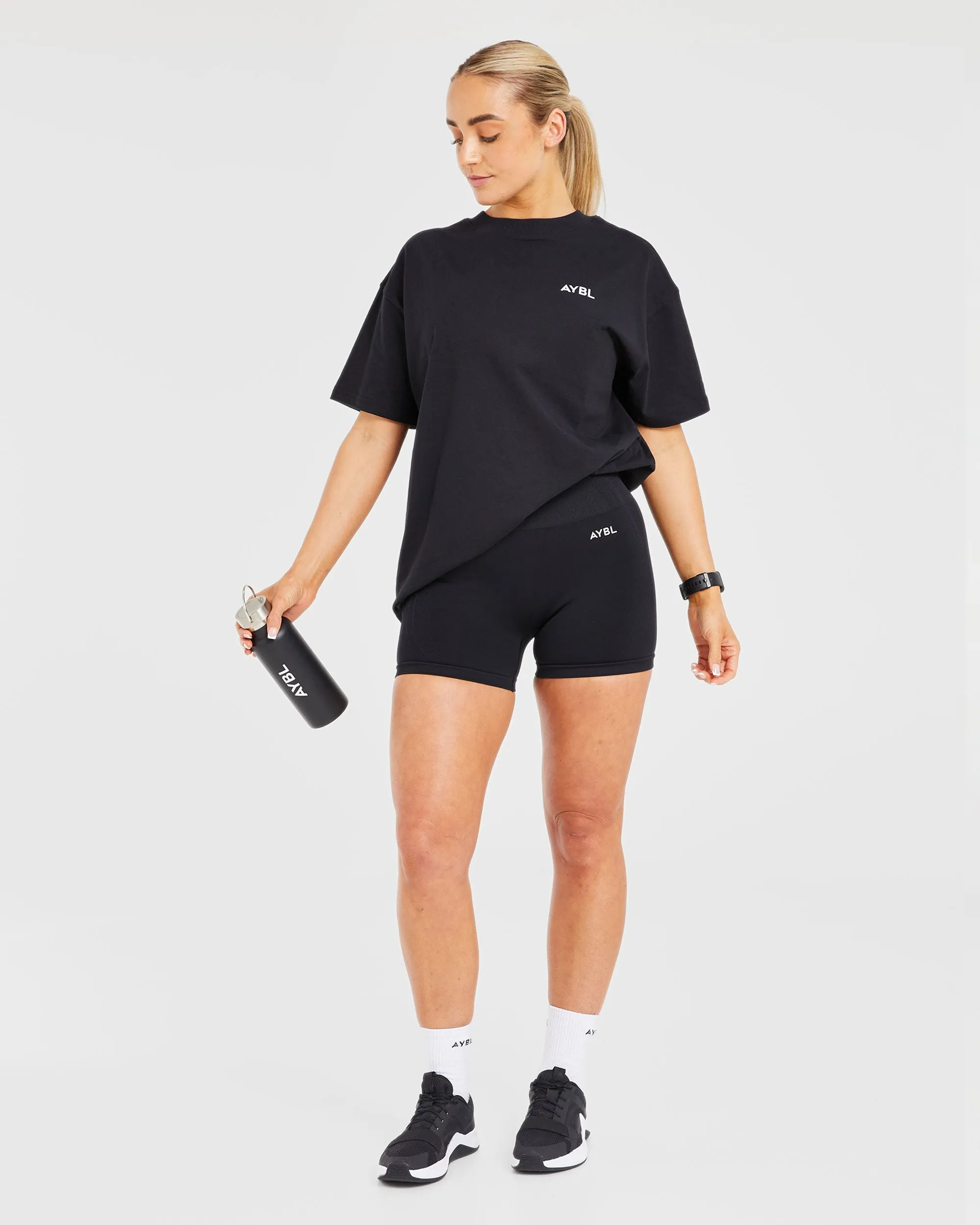 Lift Graphic Oversized T Shirt - Black