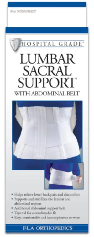 LUMBAR SACRAL SUPPORT W/ABDOMINAL BELT 10"