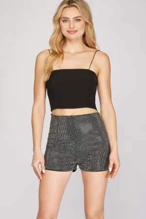 Mia  rhinestone short, Black