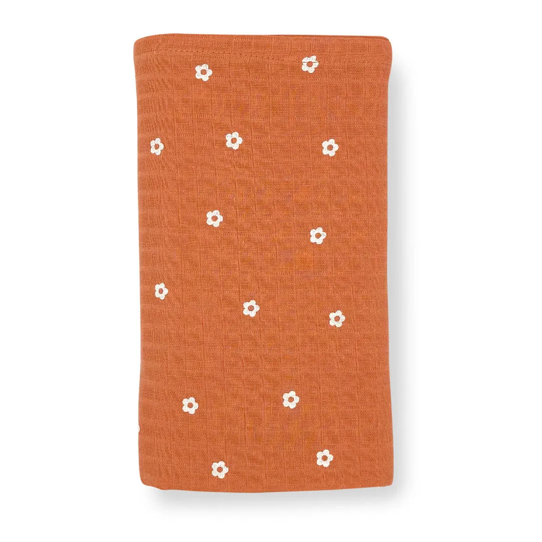 Organic Cotton Muslin Swaddle/Blanket  -Solid Apricot Towel