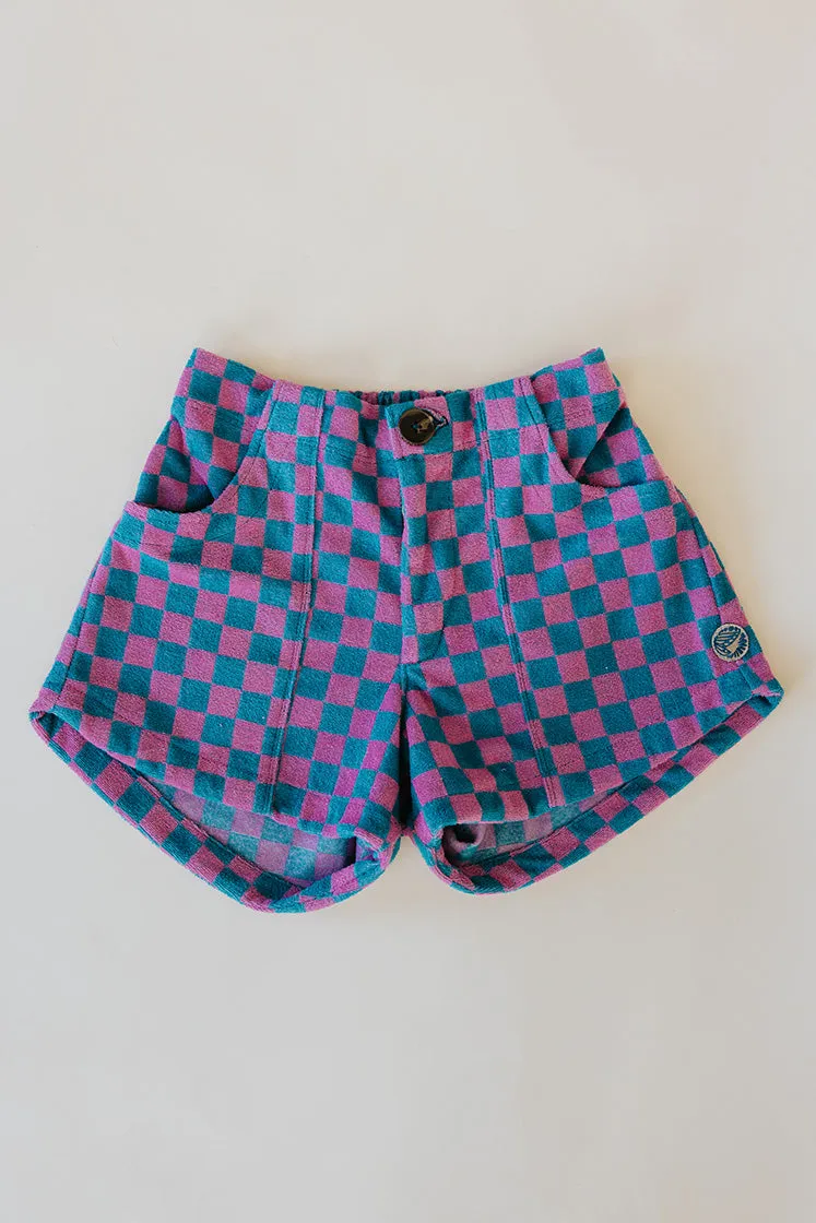 Retro Pocket Shorts - Checkerboard Terrycloth